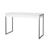 Scrivania lineare bianca e grigia 125x51cm con 3 cassetti - Amadeo