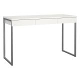 Scrivania lineare bianca e grigia 125x51cm con 3 cassetti - Amadeo