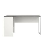 Scrivania lineare bianca e grigia 145x81cm con 2 cassetti - Moire