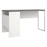 Scrivania lineare bianca e grigia 145x81cm con 2 cassetti - Moire
