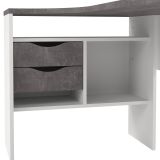 Scrivania lineare bianca e grigia 145x81cm con 2 cassetti - Moire
