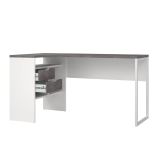 Scrivania lineare bianca e grigia 145x81cm con 2 cassetti - Moire