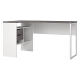 Scrivania lineare bianca e grigia 145x81cm con 2 cassetti - Moire