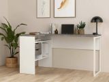 Scrivania lineare bianca e grigia 145x81cm con 2 cassetti - Moire