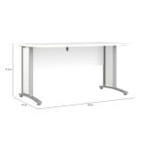 Scrivania lineare bianca e grigia 150x80cm in legno - Ascorbato