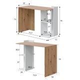 Scrivania lineare bianca e legno 100x52cm con porta pc - Ablibla