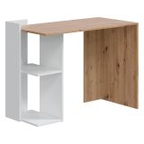 Scrivania lineare bianca e legno 100x52cm con porta pc - Ablibla