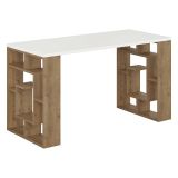 Scrivania lineare bianca e marrone 140x60cm - Archidamia