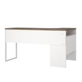 Scrivania lineare bianca e noce 145x81cm con 2 cassetti - Moire