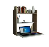 Scrivania lineare bianca e noce 60x19cm - Bariano