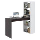 Scrivania lineare bianca e ossido 120x53cm con libreria - Ali