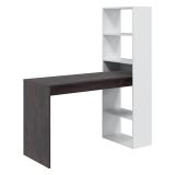 Scrivania lineare bianca e ossido 120x53cm con libreria - Ali