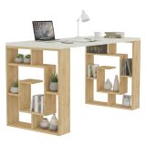 Scrivania lineare bianca e quercia 140x60cm in legno - Archidamia