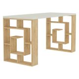 Scrivania lineare bianca e quercia 140x60cm in legno - Archidamia