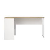 Scrivania lineare bianca e quercia 145x81cm in legno - Moire