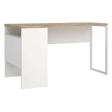 Scrivania lineare bianca e quercia 145x81cm in legno - Moire