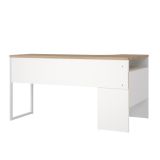 Scrivania lineare bianca e rovere 145x81cm con 2 cassetti - Moire