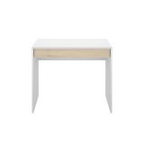 Scrivania lineare bianca e rovere 89x49cm con 1 cassetto - Affiniti