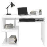 Scrivania lineare bianca lucida 100x50cm con supporto pc - Acan