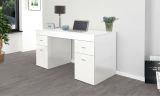 Scrivania lineare bianca lucida 130x60cm con 1 cassetto - Aladdin