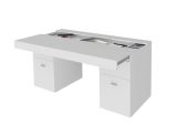 Scrivania lineare bianca lucida 130x60cm con 1 cassetto - Aladdin
