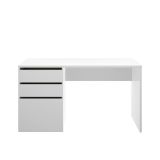 Scrivania lineare bianca lucida 139x60cm con 2 cassetti - Ardina