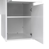 Scrivania lineare bianca lucida 149x48cm con 2 cassetti - Leepi