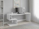 Scrivania lineare bianca lucida 180x60cm con supporto pc - Poseidone
