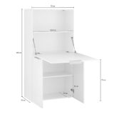 Scrivania lineare bianca lucida 70x35cm con libreria - Atroc