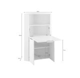Scrivania lineare bianca lucida 70x35cm con supporto pc - Akiro