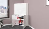 Scrivania lineare bianca lucida 70x35cm con supporto pc - Akiro