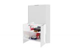 Scrivania lineare bianca lucida 70x35cm con supporto pc - Akiro