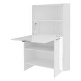 Scrivania lineare bianca lucida 70x35cm con supporto pc - Akiro