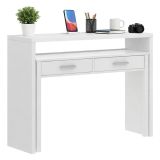 Scrivania lineare bianca lucida 99x70cm con 2 cassetti - Abarath