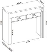 Scrivania lineare bianca lucida 99x70cm con 2 cassetti - Abarath