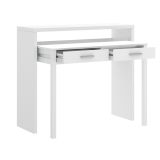 Scrivania lineare bianca lucida 99x70cm con 2 cassetti - Abarath