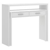 Scrivania lineare bianca lucida 99x70cm con 2 cassetti - Abarath