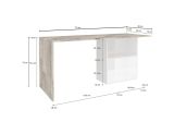 Scrivania lineare bianca lucida e acero 110x50cm con supporto pc - Antioco