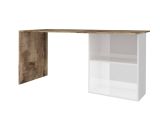 Scrivania lineare bianca lucida e acero 110x50cm con supporto pc - Antioco