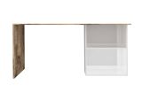 Scrivania lineare bianca lucida e acero 110x50cm con supporto pc - Antioco
