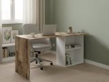 Scrivania lineare bianca lucida e acero 110x50cm con supporto pc - Antioco