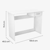 Scrivania lineare bianca opaca 100x49cm con 1 cassetto - Bargagli