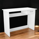 Scrivania lineare bianca opaca 100x49cm con 1 cassetto - Bargagli