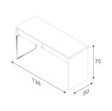 Scrivania lineare bianca opaca 138x50cm con 2 cassetti - Cerere