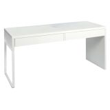 Scrivania lineare bianca opaca 138x50cm con 2 cassetti - Cerere