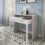 Scrivania lineare cemento e bianca 98x36cm con 2 cassetti - Andriy