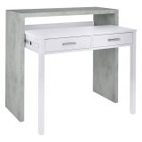 Scrivania lineare cemento e bianca 98x36cm con 2 cassetti - Andriy