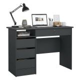 Scrivania lineare grigia 109x48cm con 3 cassetti - Franklin