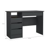 Scrivania lineare grigia 109x48cm con 3 cassetti - Franklin