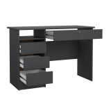 Scrivania lineare grigia 109x48cm con 3 cassetti - Franklin